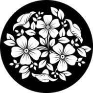 White flower ornament on a black background Vector illustration N2
