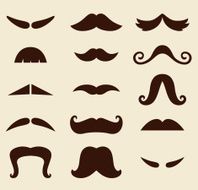 Stylish Retro Mustaches big collection ( vector )