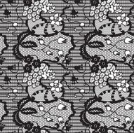 Black lace vector fabric seamless pattern N40