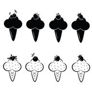 Set of ice cream icons N3