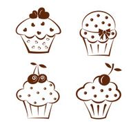 Set of vector cake icons N2