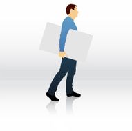 Male silhouette holding blank sign N14