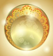 Abstract circular floral frame