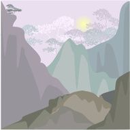 Mountain landscape in the morning
