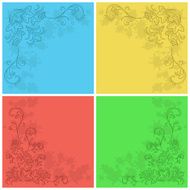Abstract floral background set
