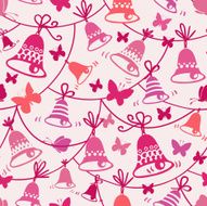 Bells And Butterflies Seamless Pattern Background