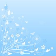 Blue floral background Vector illustration
