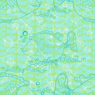 Floral background with fish