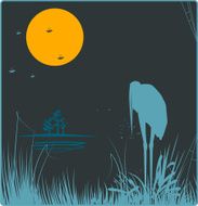 Retro style illustration with the bird N2