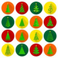 Christmas tree flat round buttons