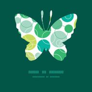 Vector abstract green circles butterfly silhouette pattern frame N2