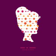 Vector abstract colorful stripes and shapes girl portrait silhouette pattern