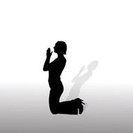 Vector silhouette of a woman N2035