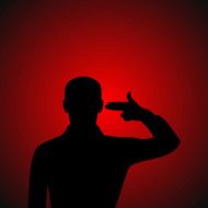 Silhouette Of A Desperate Man
