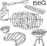vector silhouette with elements of barbeque