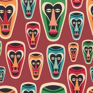 Colorful seamless pattern with funny carnival masks N2