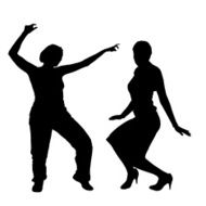 Vector silhouette of a couple N245