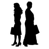 Vector silhouette of a couple N247