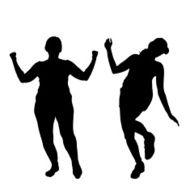 Vector silhouette of a couple N251