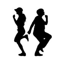 Vector silhouette of a couple N252