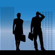 Vector silhouette of a business people N19