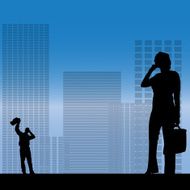 Vector silhouette of a business people N20