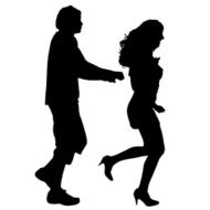 Vector silhouette of couple N383