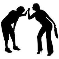 Vector silhouette of couple N384