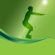 Vector silhouette of a man N1063