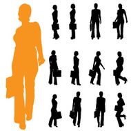 Vector silhouette of businesswoman N170