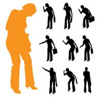 Vector silhouette of businesswoman N171
