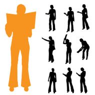 Vector silhouette of businesswoman N172