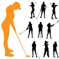 Vector silhouette of a woman N2037