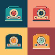 Colorful set of retro radio receivers N2