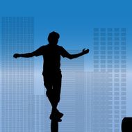 Vector silhouette of a man N1072