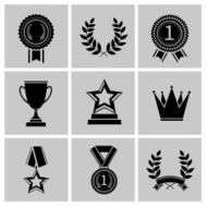 Award icons set black N3