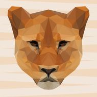Abstract polygonal geometric triangle lion background for use in design
