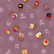 Background with sweets for cook books or wrapping paper