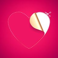 Heart shaped red blank template