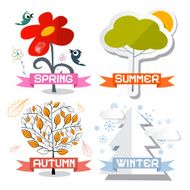 Four Seasons Vector Illustration