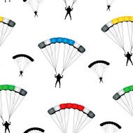 Parachute jumpers seamless vector wallpaper