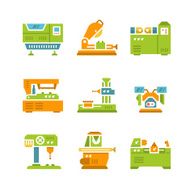 Set flat icons of machine tool