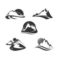 mountain icons set N2