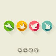 Bird Flat icon with long shadow