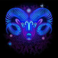 Neon signs of the Zodiac Aries N2