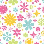 Seamless pattern of spring and summer flowers