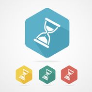 Vector flat Sand Glass Clock Icons Set N2
