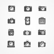 Vector photo camera retro and new icon set N2