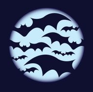 Bats against blue moon