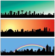Square City Skyline Panel 01